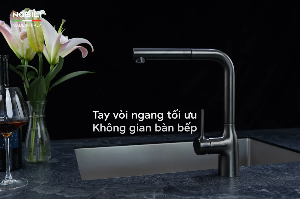 Điểm nổi bật của vòi rửa bát dây rút NOBILI MANIA NB216LTB