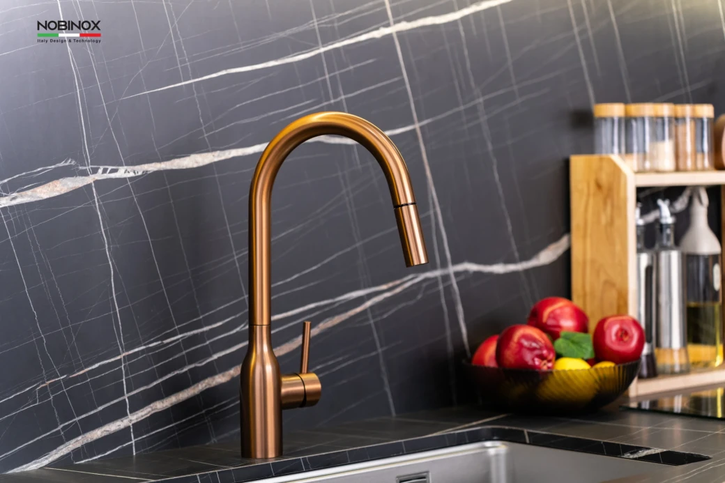 Vòi rửa bát chống bám vân tay NOBINOX AQUA NX662T ... - image 1