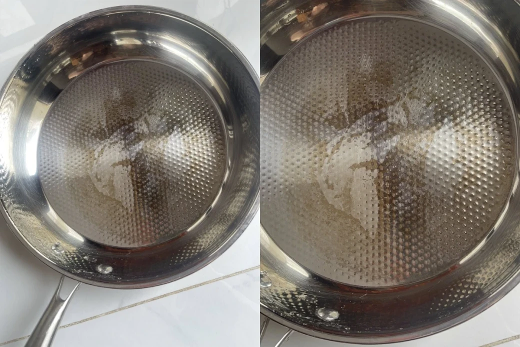Cách làm sạch chảo inox bị vàng ố do quá nhiệt, ch... - image 1