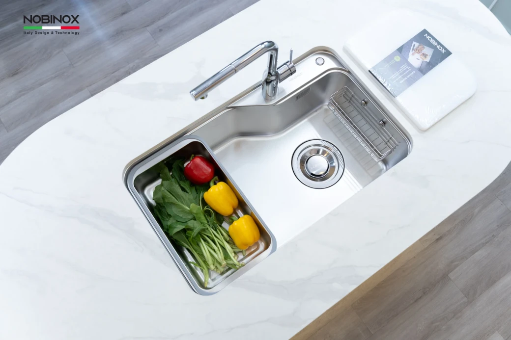 Chậu Rửa Bát 1 Hố NOBINOX HARI PLUS 8250R