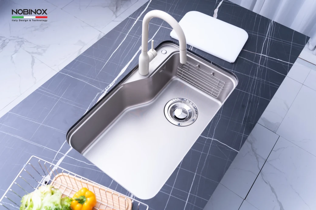 Đánh giá chậu bếp bát rác lệch NOBINOX NOVA A181HQ... - image 1