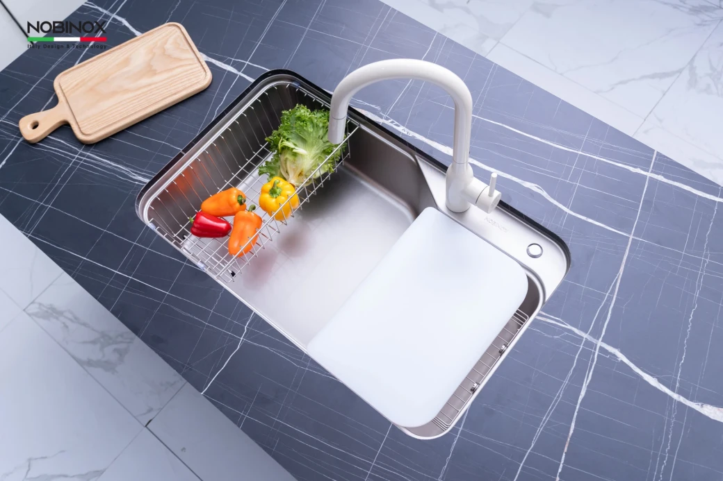 Chậu rửa bát 1 hố NOBINOX NOVA A182HQ
