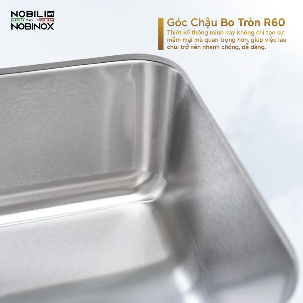 CHẬU RỬA BÁT 1 HỐ NOBINOX PURA NT622U... - image 7