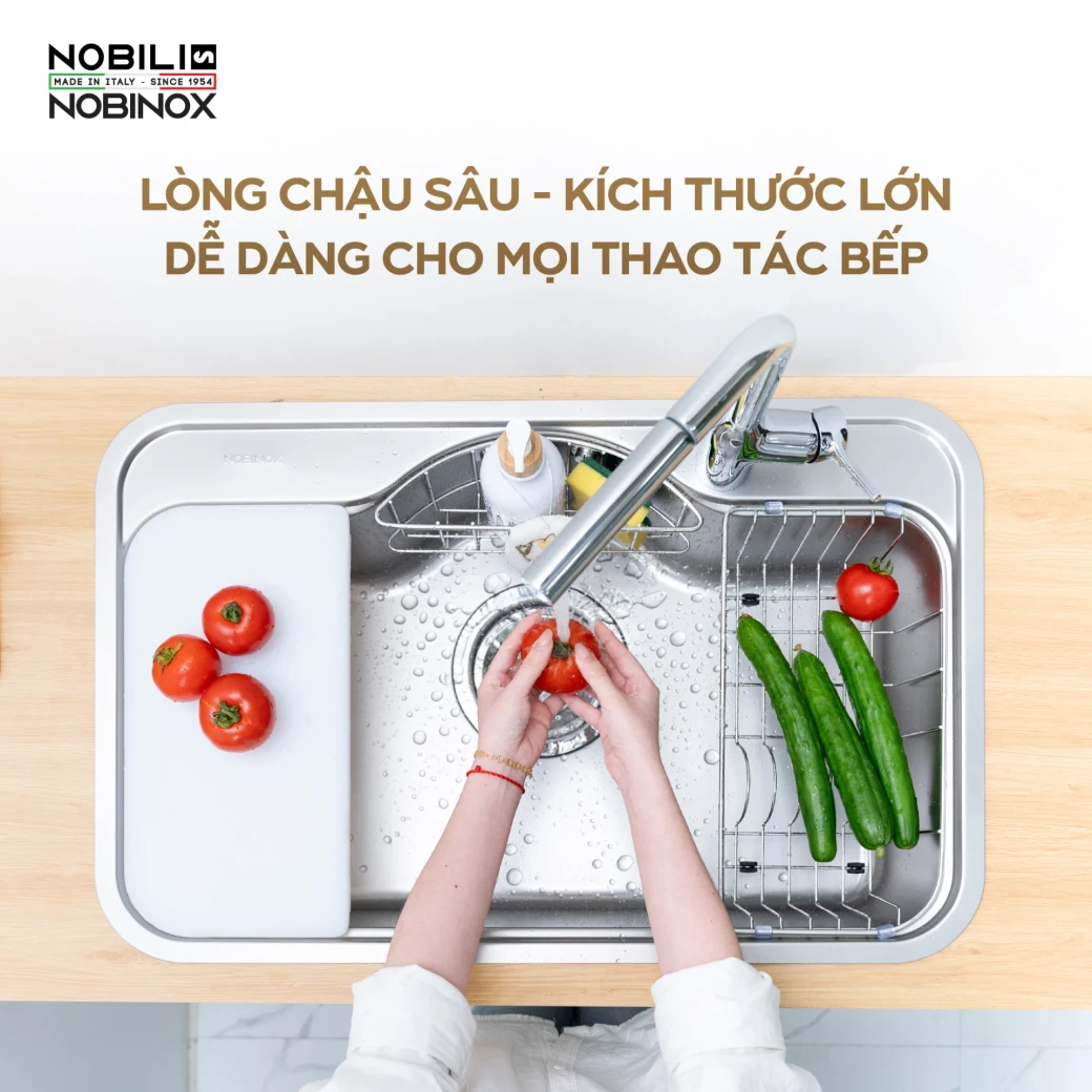 CHẬU RỬA BÁT 1 HỐ NOBINOX ROSA NN975D... - image 7