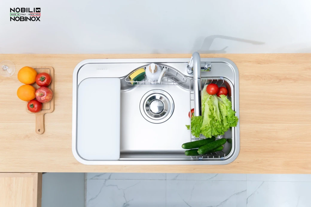 CHẬU RỬA BÁT 1 HỐ NOBINOX ROSA NN975D... - image 1