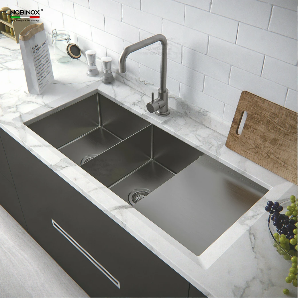 Chậu rửa bát 2 hố có bàn chờ