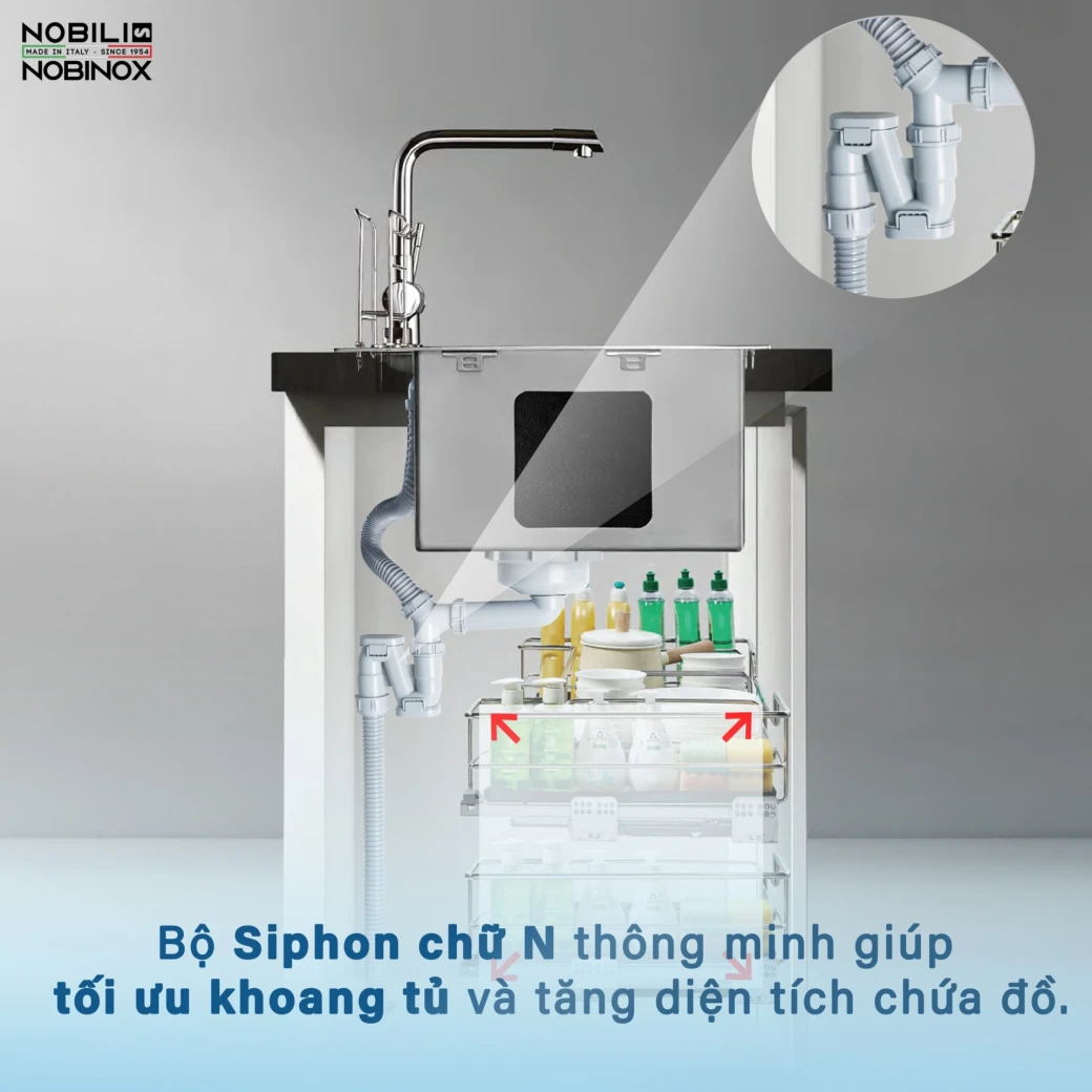 CHẬU RỬA BÁT 1 HỐ NOBINOX ROSA NN974DT... - image 10