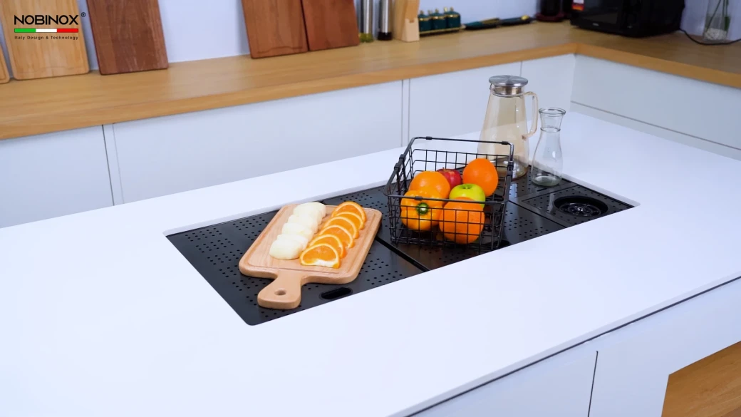 Lợi ích thực tế ngoài phong thủy của chậu rửa bát có lắp đậy