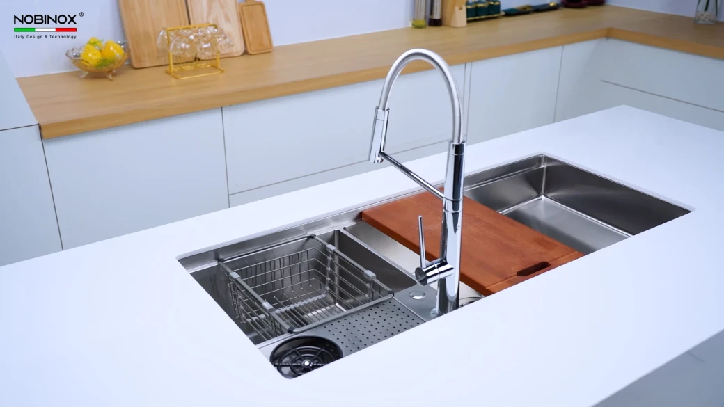 Chậu rửa bát 2 hố Nobinox Razia NJ577