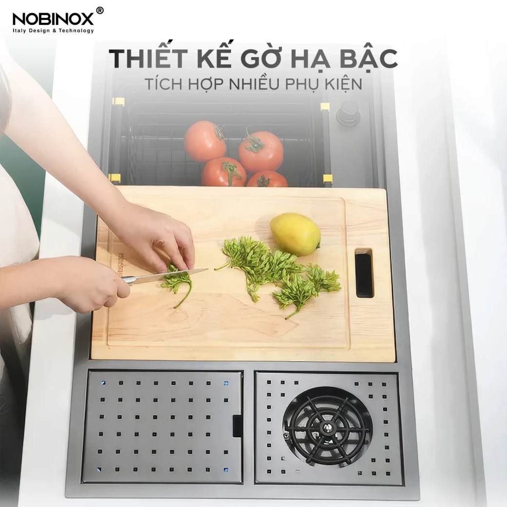 CHẬU RỬA BÁT 1 HỐ NOBINOX LUMIA NJ510B... - image 7