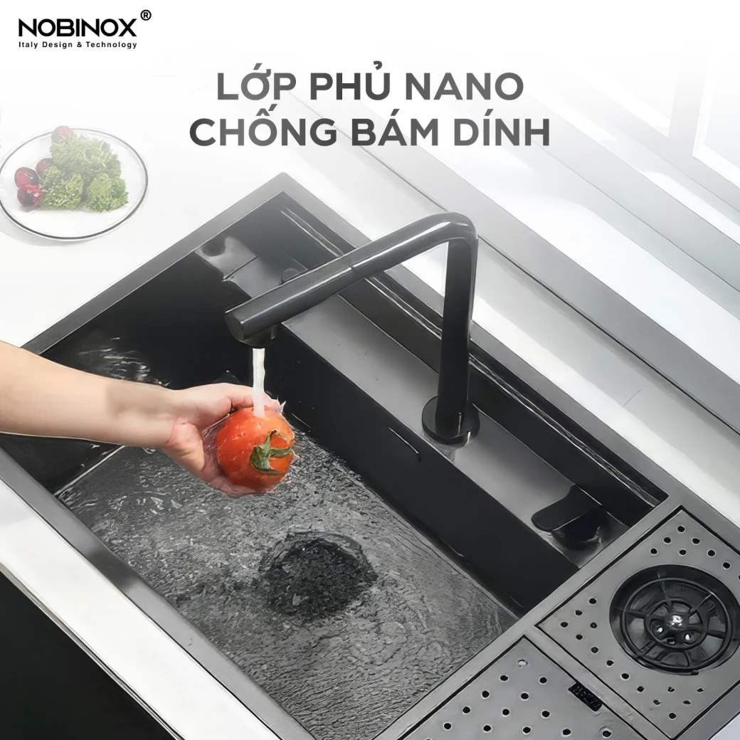 CHẬU RỬA BÁT 1 HỐ NOBINOX LUMIA NJ510B... - image 9