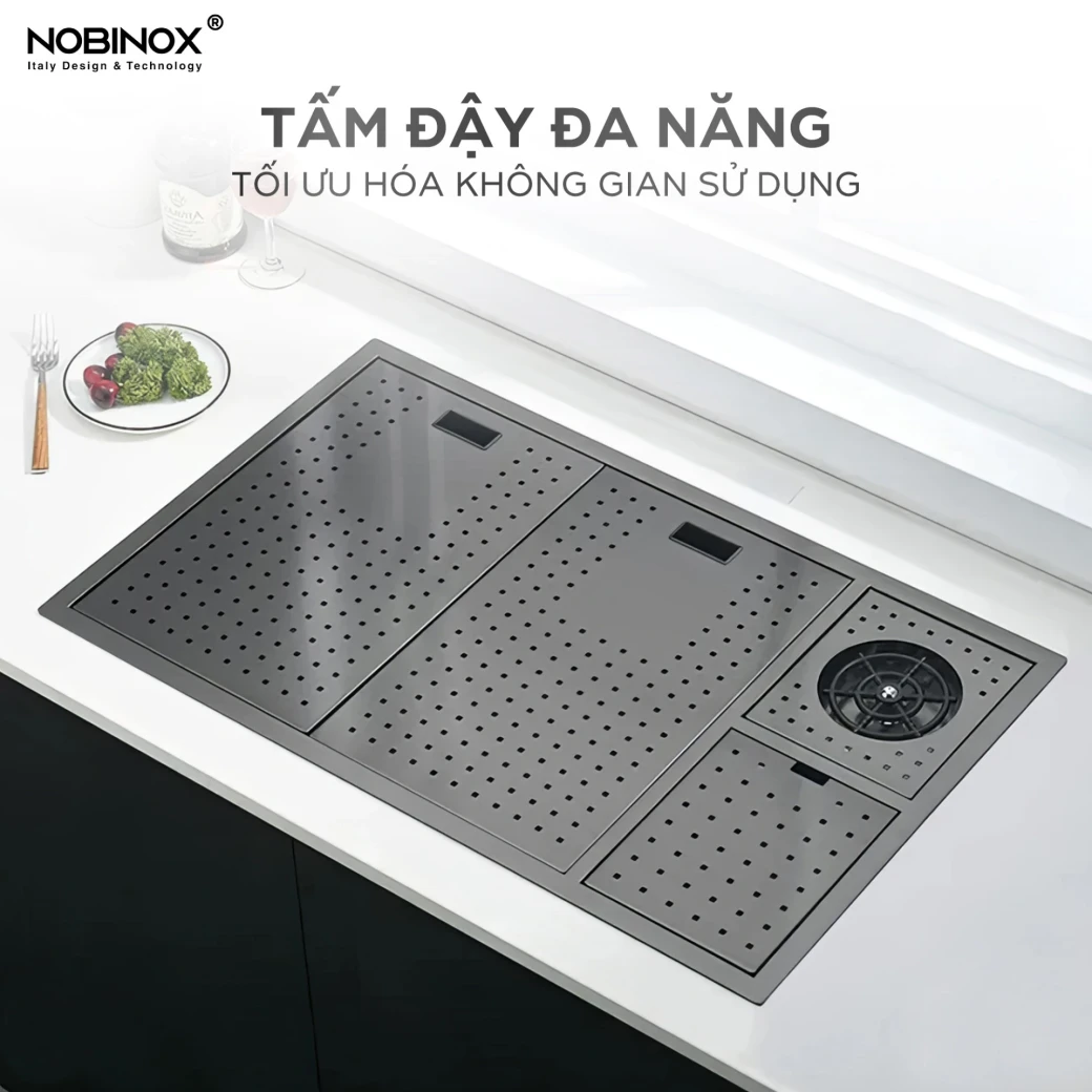 CHẬU RỬA BÁT 1 HỐ NOBINOX LUMIA NJ510B... - image 5
