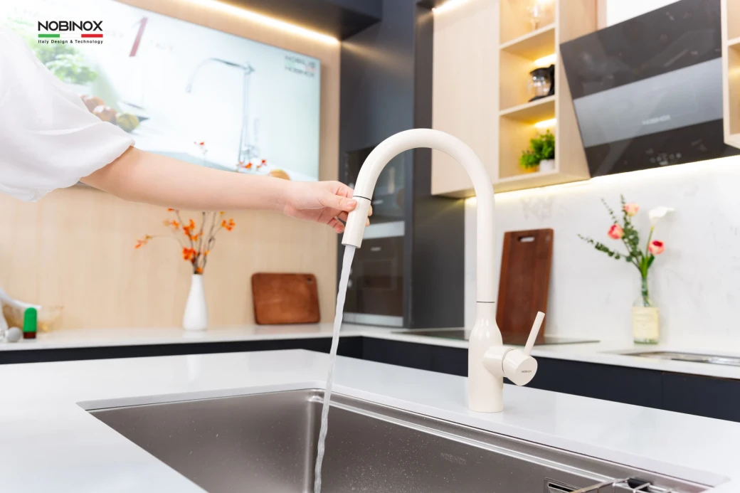 Vòi rửa bát dây rút NOBINOX AQUA NX661B