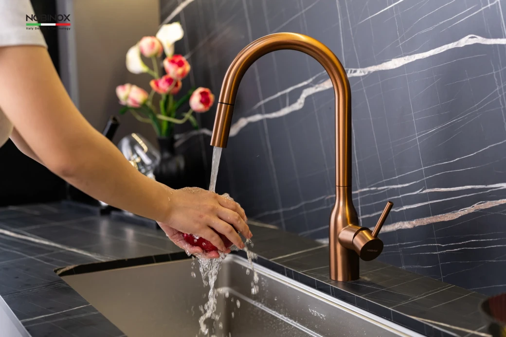 Vòi rửa bát chống bám vân tay NOBINOX AQUA NX662T ... - image 3