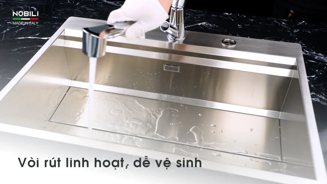 Điểm nổi bật của vòi rửa bát dây rút NOBILI BLUES NB177
