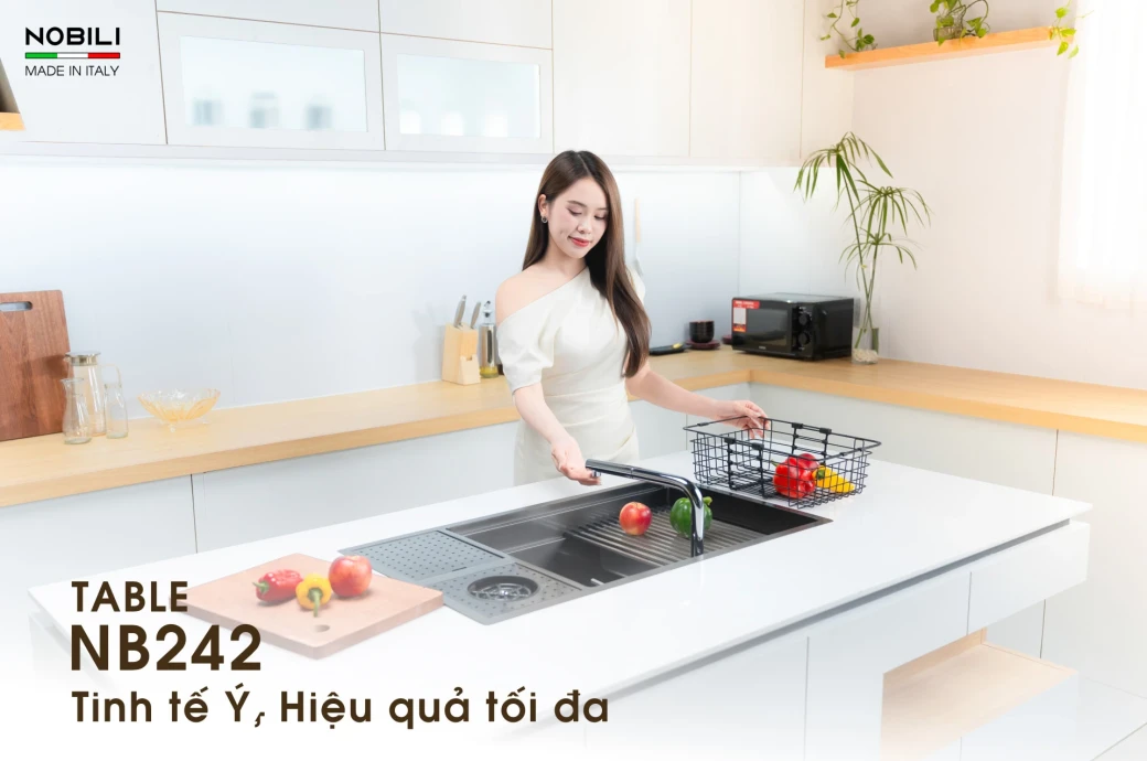 chậu LUMIA NJ510B kết hợp cùng vòi TABLE NB242