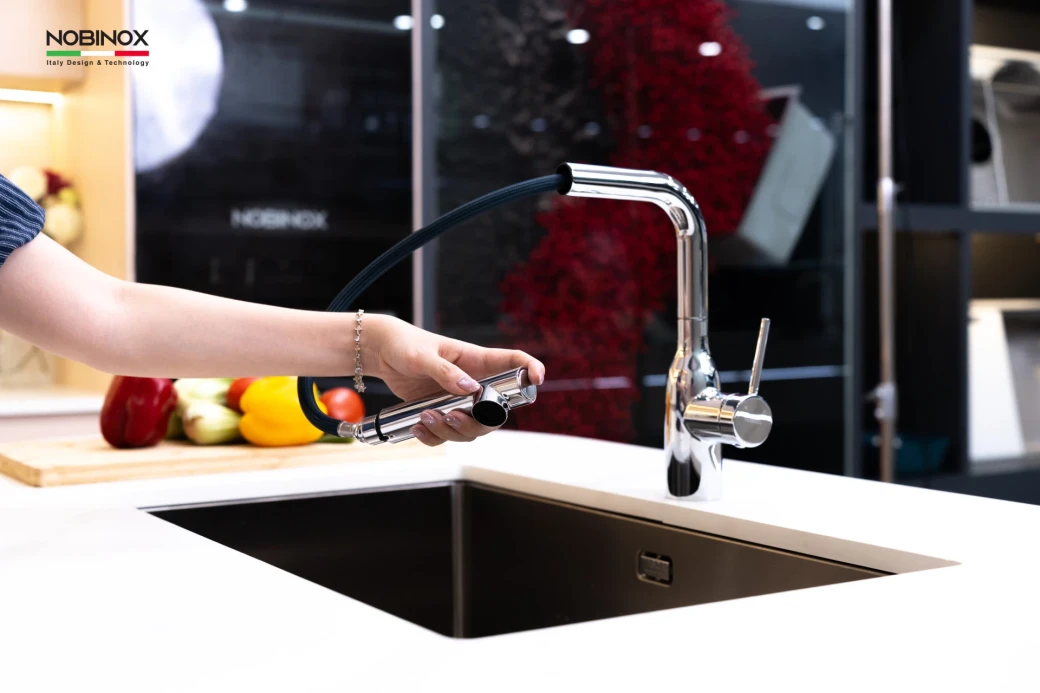 Vòi rửa bát dây rút NOBINOX AQUA VX568 có gì để tr... - image 1