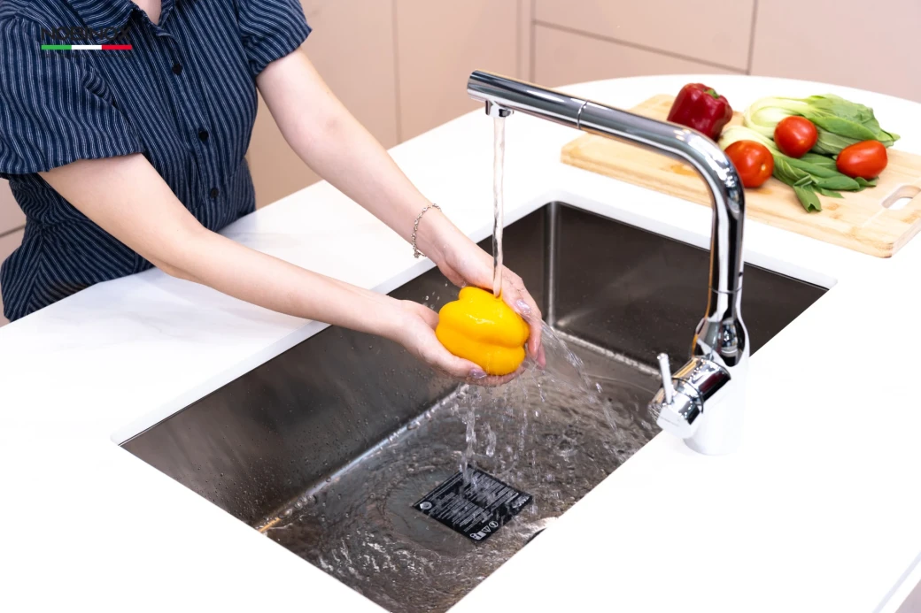 Vòi rửa bát dây rút NOBINOX AQUA VX568