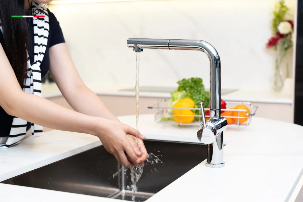 Vòi rửa bát dây rút NOBINOX BIANCO NX601