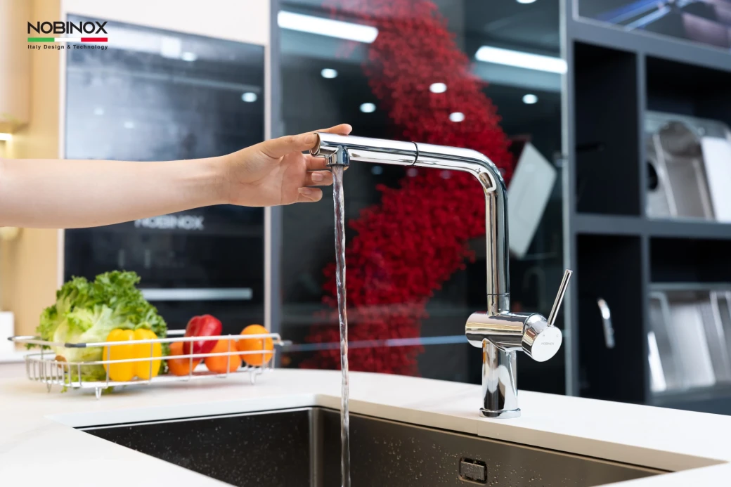 Vòi rửa bát dây rút NOBINOX BIANCO NX601