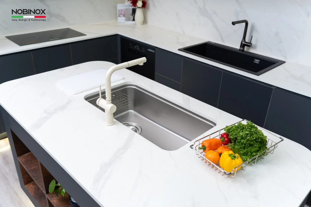 Vòi rửa bát dây rút Nobinox BIANCO NX602