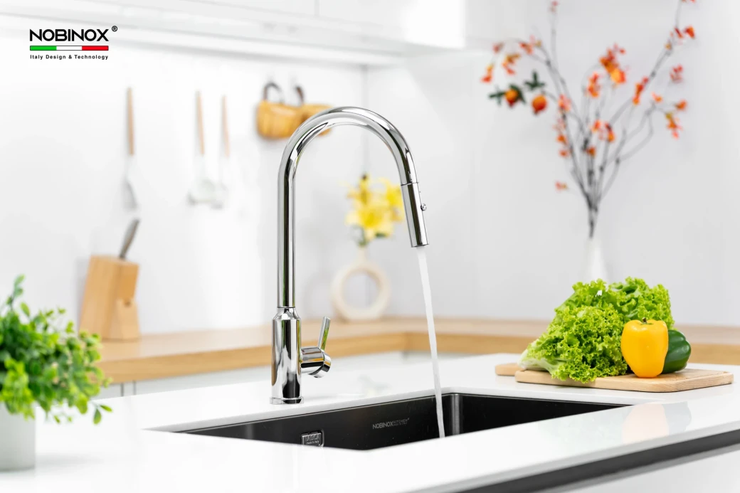 Vòi rửa bát inox 304 Nobinox IVY NX202
