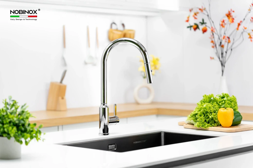 vòi rửa bát dây rút NOBINOX IVY NX202