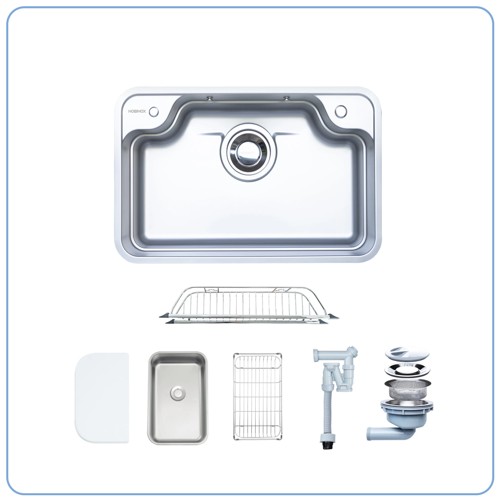 Chi tiết Chậu rửa bát 1 hố Nobinox LIKEN 770D