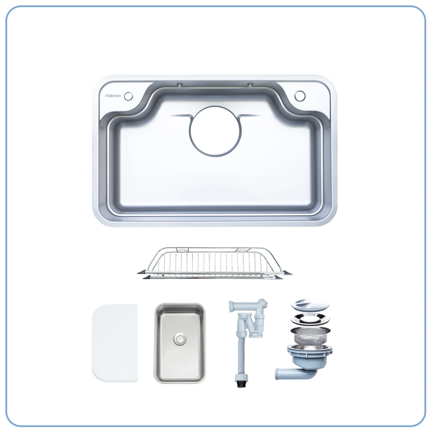 Chi tiết Chậu rửa bát 1 hố Nobinox LIRA NJ588D